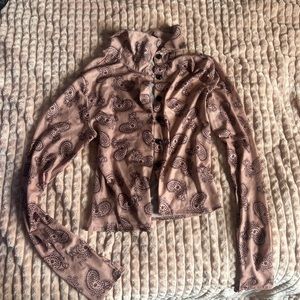 SHEIN, sheer cropped blouse (S)